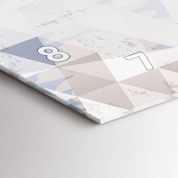 Horizontální skleněné hodiny na stěnu Geometrický vzor