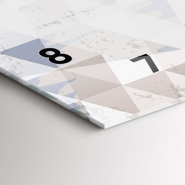 Horizontální skleněné hodiny na stěnu Geometrický vzor