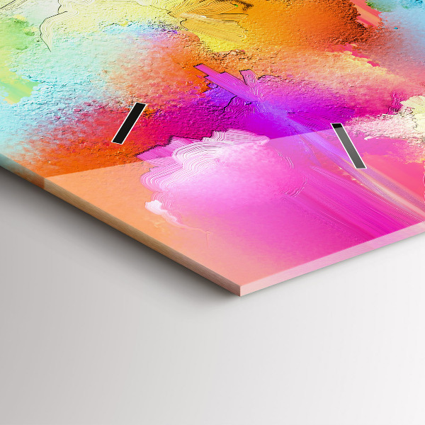 Horizontální skleněné hodiny na stěnu Abstraktní květiny