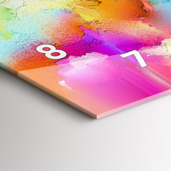 Horizontální skleněné hodiny na stěnu Abstraktní květiny