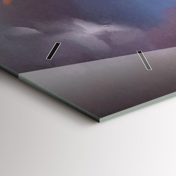 Horizontální skleněné hodiny na stěnu Chlapec s křídly