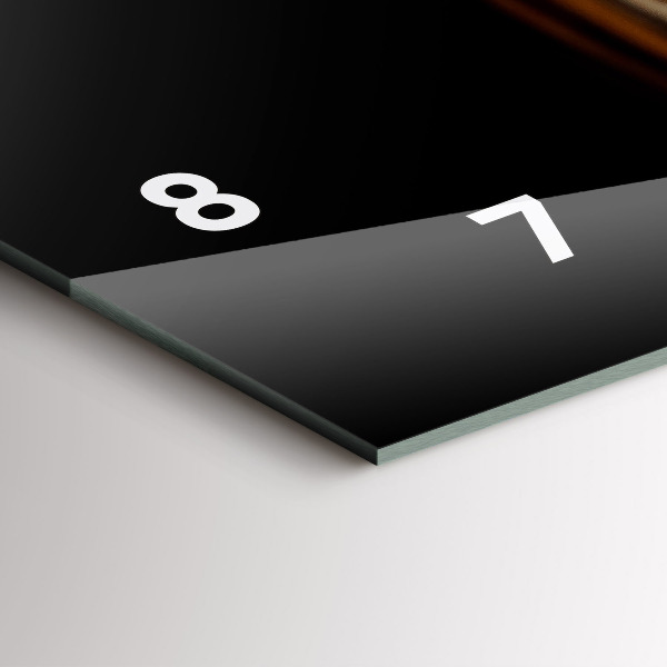 Horizontální skleněné hodiny na stěnu Tygr - divoké oko