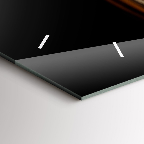 Horizontální skleněné hodiny na stěnu Tygr - divoké oko