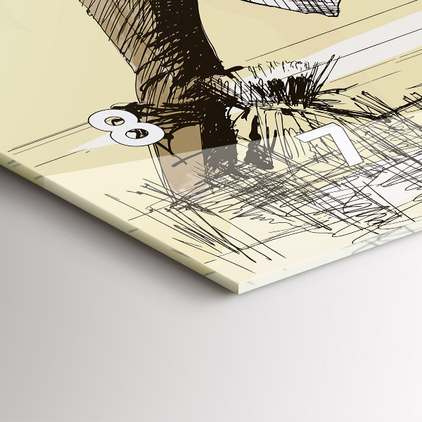 Horizontální hodiny na skle Žena sbírající rýži