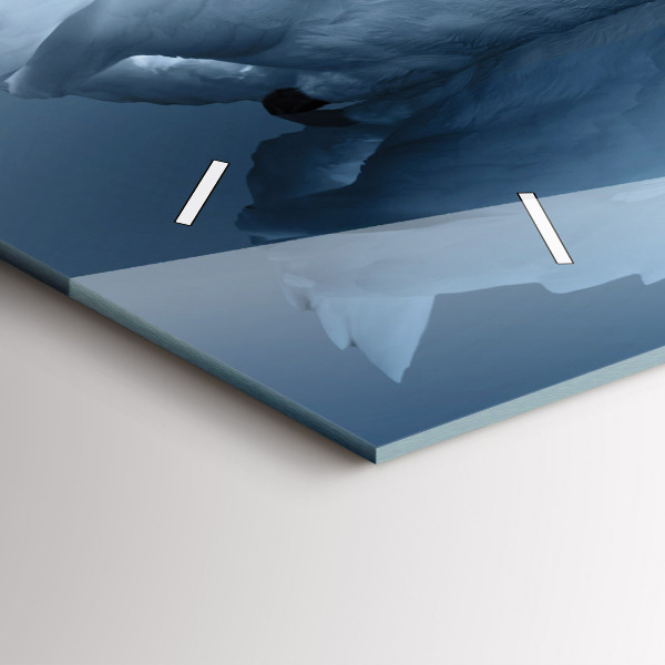 Horizontální hodiny na skle Labutě v srdci