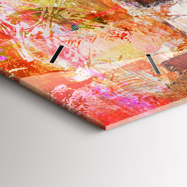 Horizontální hodiny na skle Abstraktní kompozice