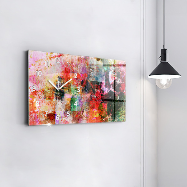 Horizontální hodiny na skle Abstraktní kompozice
