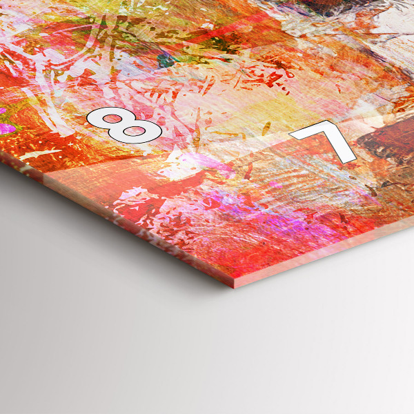 Horizontální hodiny na skle Abstraktní kompozice