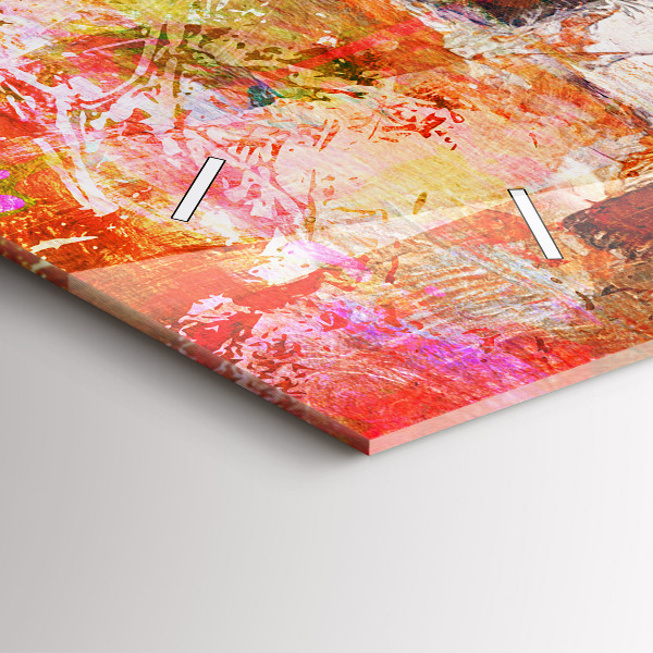 Horizontální hodiny na skle Abstraktní kompozice