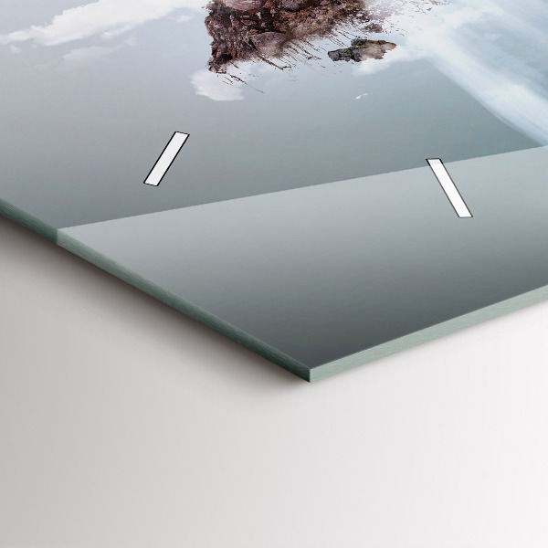 Horizontální hodiny na skle Vodopád na létajícím ostrově