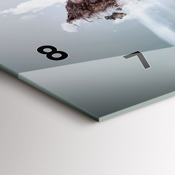 Horizontální hodiny na skle Vodopád na létajícím ostrově