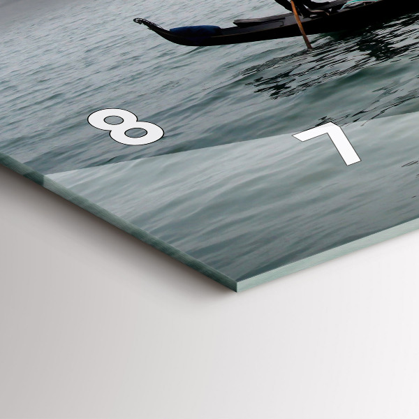 Horizontální hodiny na skle Benátky Gondola