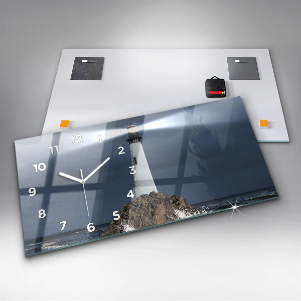 Horizontální hodiny na skle Maják