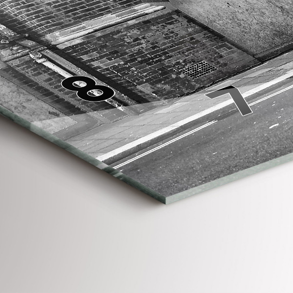 Horizontální hodiny na skle Červený dvoupatrový autobus