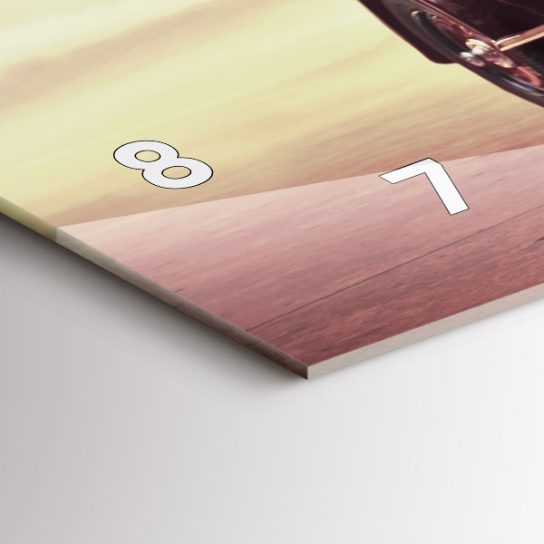 Horizontální hodiny na skle Historické auto