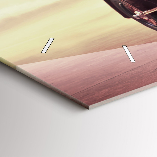 Horizontální hodiny na skle Historické auto