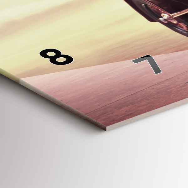 Horizontální hodiny na skle Historické auto