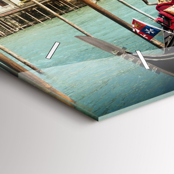 Horizontální hodiny na skle Gondoly Benátky Itálie