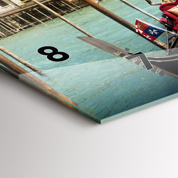 Horizontální hodiny na skle Gondoly Benátky Itálie