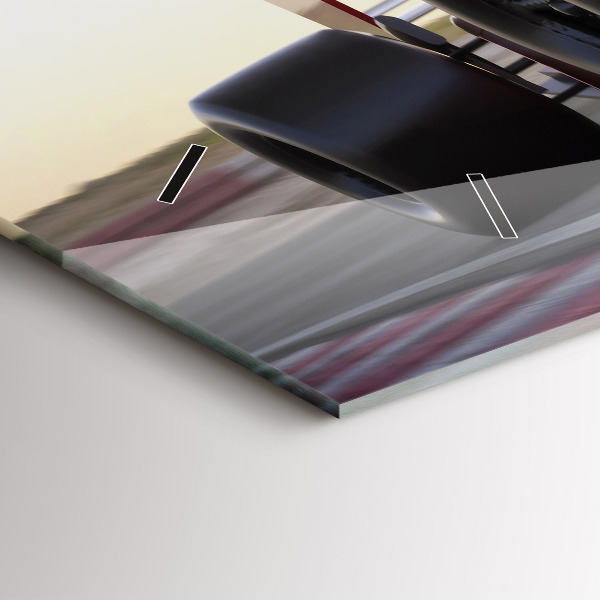 Horizontální hodiny na skle Sportovní závodní vůz