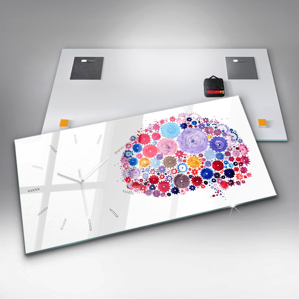 Horizontální hodiny na skle Barevná abstraktní ilustrace