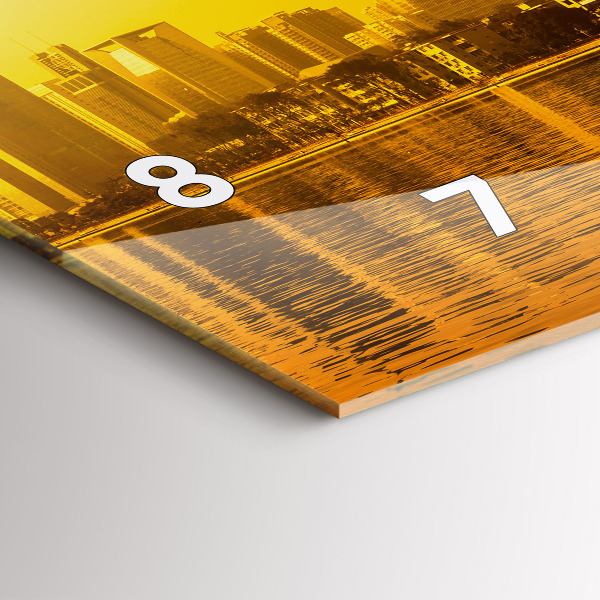 Horizontální hodiny na skle Řeka Ču-ťiang Čína