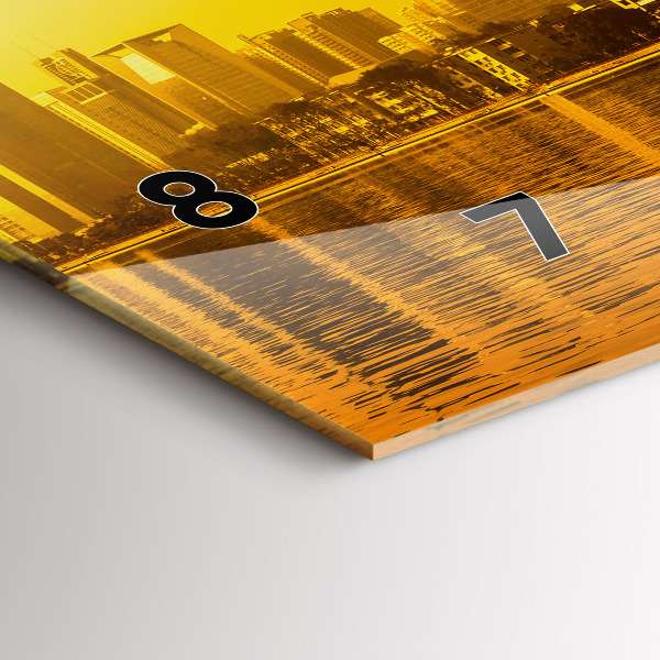 Horizontální hodiny na skle Řeka Ču-ťiang Čína