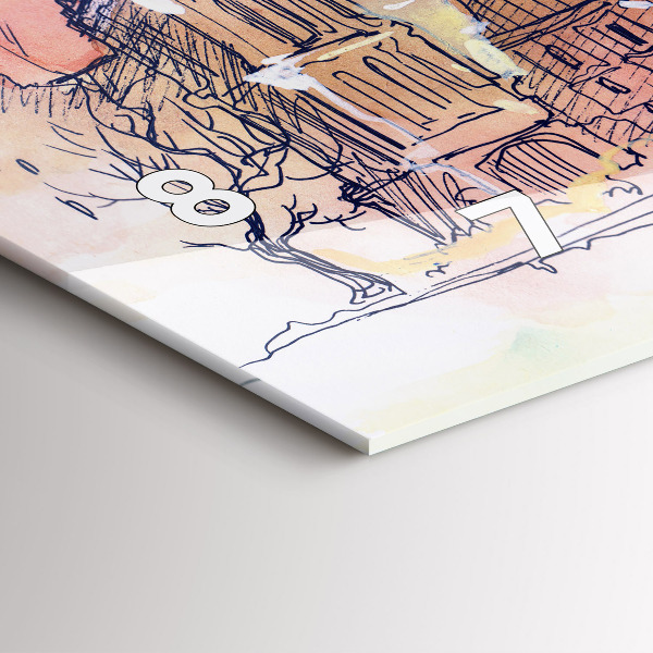 Horizontální hodiny na skle Malovaná krajina Paříže