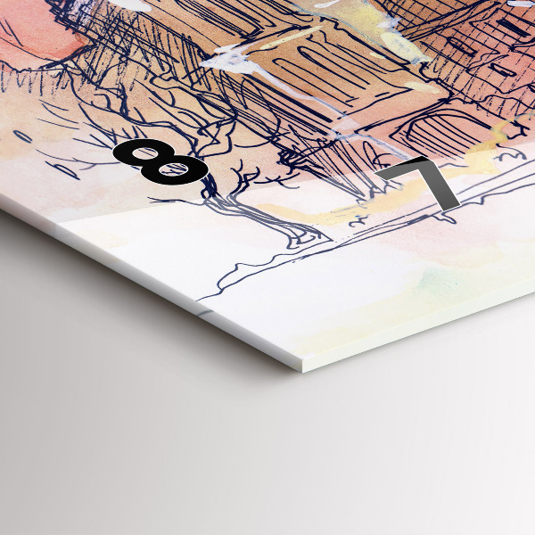 Horizontální hodiny na skle Malovaná krajina Paříže