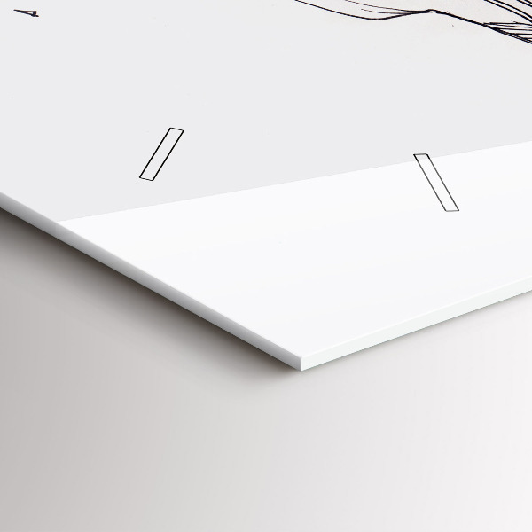 Horizontální hodiny na skle Kresba milostného polibku