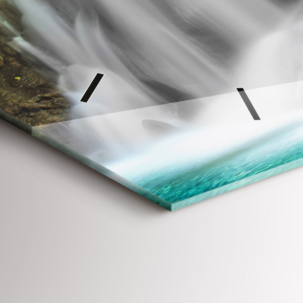 Horizontální hodiny na skle Vodopád v Thajsku