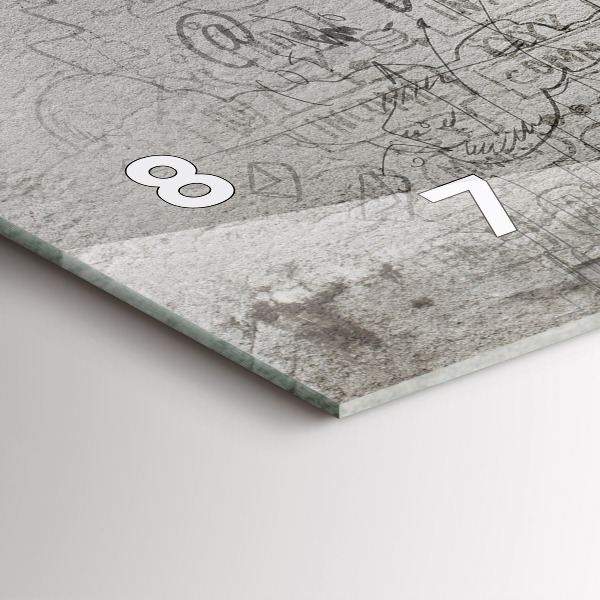 Horizontální hodiny na skle Náčrt města