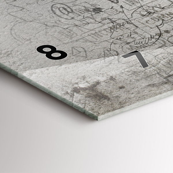 Horizontální hodiny na skle Náčrt města