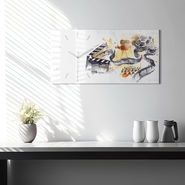 Horizontální hodiny na skle Filmová kamera