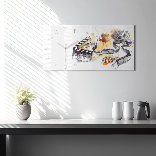 Horizontální hodiny na skle Filmová kamera