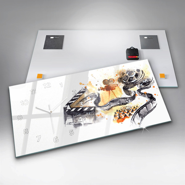 Horizontální hodiny na skle Filmová kamera