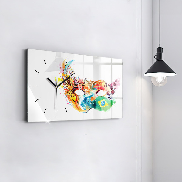 Horizontální hodiny na skle Kultura - Vlajka Brazílie