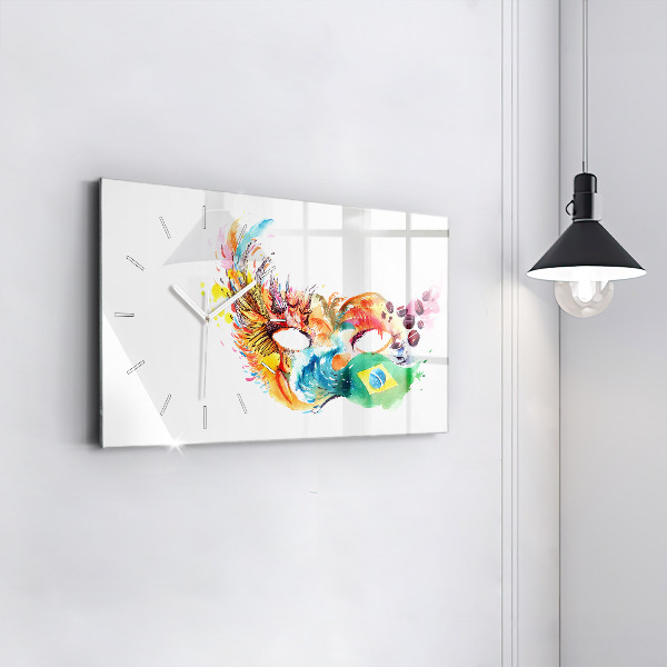 Horizontální hodiny na skle Kultura - Vlajka Brazílie