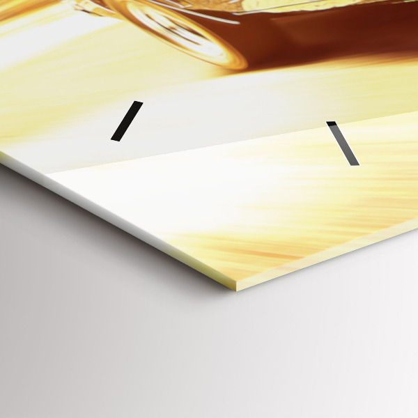 Horizontální hodiny na skle Klasické staré auto