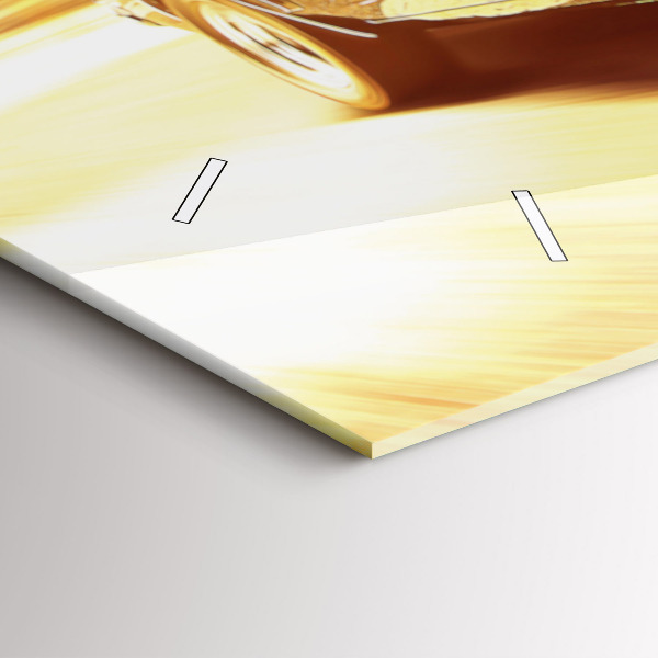 Horizontální hodiny na skle Klasické staré auto