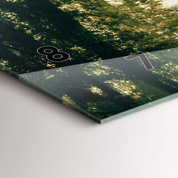 Horizontální hodiny na skle Sluneční paprsky Les