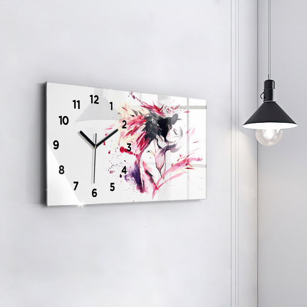 Horizontální hodiny na skle Abstraktní milenci