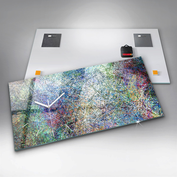 Horizontální hodiny na skle Abstraktní - Emoce