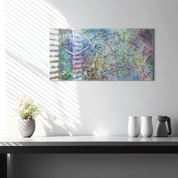 Horizontální hodiny na skle Abstraktní - Emoce