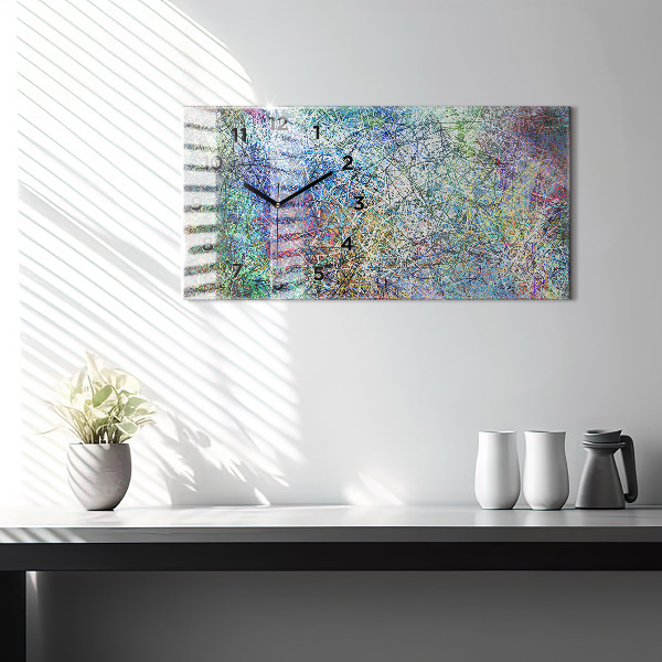 Horizontální hodiny na skle Abstraktní - Emoce