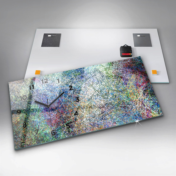Horizontální hodiny na skle Abstraktní - Emoce