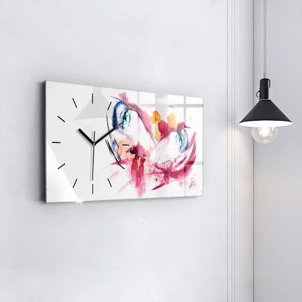 Horizontální hodiny na skle Romantický pár