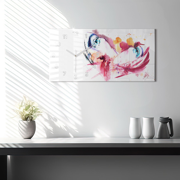 Horizontální hodiny na skle Romantický pár