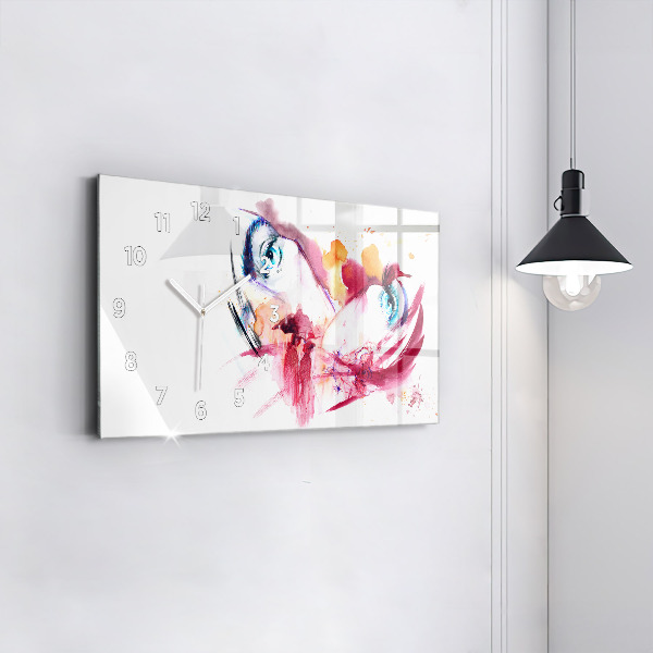 Horizontální hodiny na skle Romantický pár