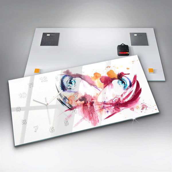 Horizontální hodiny na skle Romantický pár